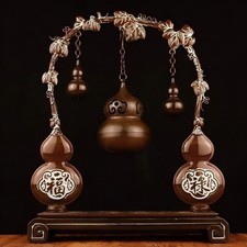 China Pure Copper Handmade Blessing Hang Calabash Gourd Incense burner Censer