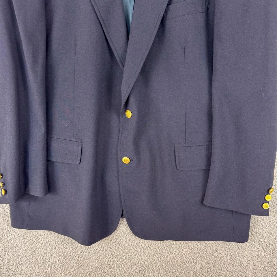 Vintage Brooks Brothers Blazer Mens 46 Blue Wool Gold Button Brooksgate 90s USA - Image 4 of 4