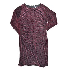 Tommy Hilfiger Red Sheath Dress 20W Plus Knee Length Long Sleeve Velvet