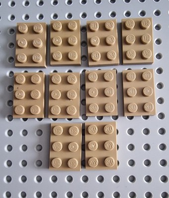 LEGO Platte Bauplatte Basisplatte 2x3 Dunkelbeige 15 Stück basic plate 3021 R2