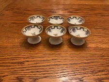 Antique Morimura M-in-wreath Nippon Japanese Salt Cellars (set of 6)