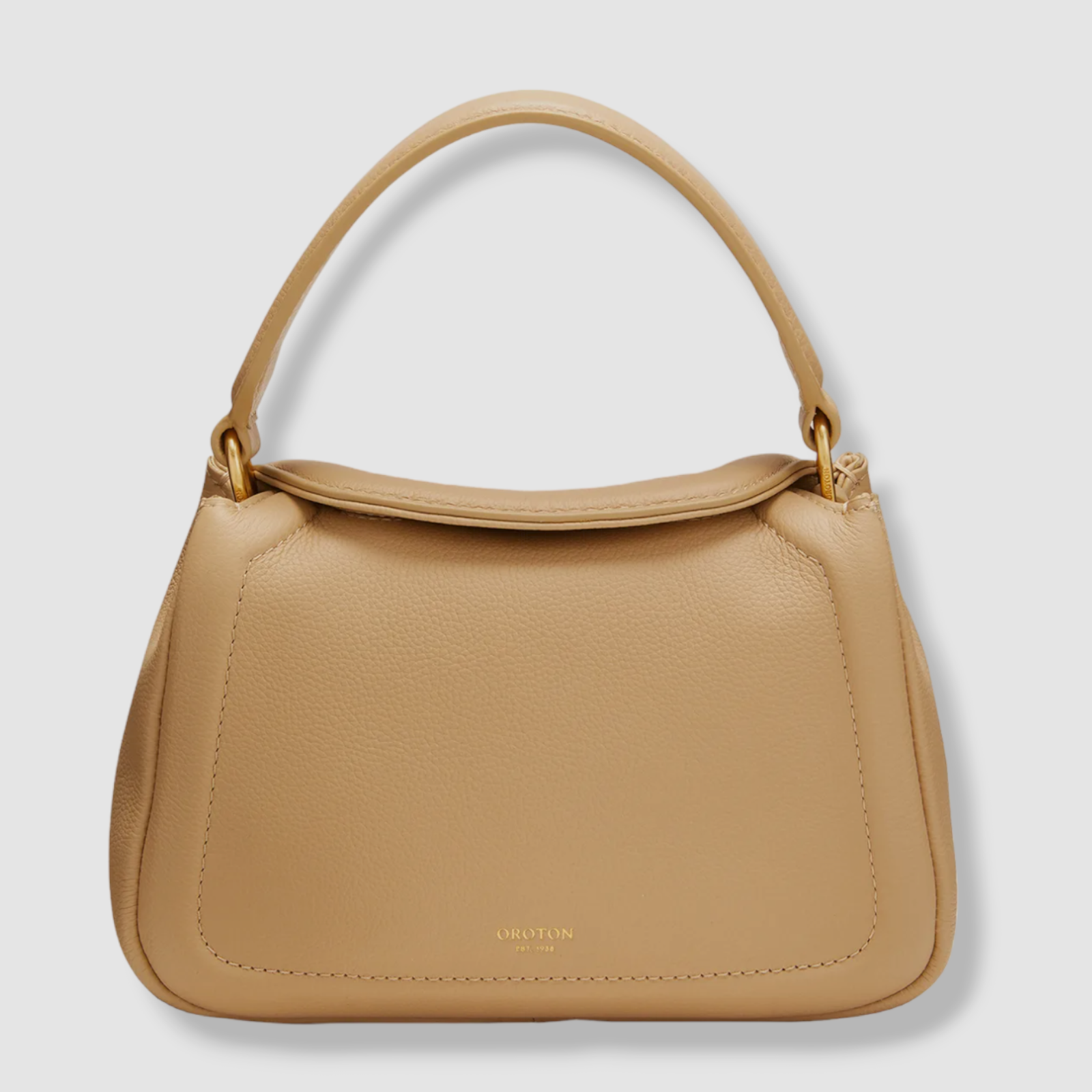 395 OROTON Women's Beige Reed Small Leather Day Crossbody Top Handle