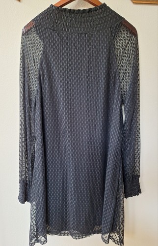 NWT Ella Moss Nikkita Shift Mini Dress Black/w Lace Overlay Sheer Womens size M - Picture 9 of 10