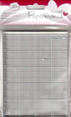 New PAPERMANIA acrylic rubber stamp GRID BLOCK  4 X 5.25'' CLING