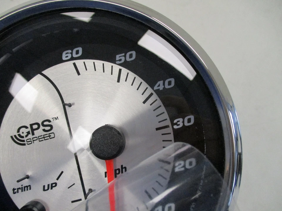 FARIA VELOCÍMETRO GPS MULTIFUNCIÓN GRAN TAMAÑO Y TRIM GAUGE PLATEADO GSC089C BARCO Foto 3 de 4