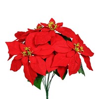 Kunst Weihnachts Stern Strauß - 42 Cm - Deko Poinsettia Blume Bouquet KüNstlich