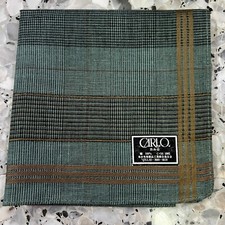 MAN HANDKERCHIEF VTG GREEN HOUNDSTOOTH CLASSIC COTTON POCKET ART SQUARE17 JP213