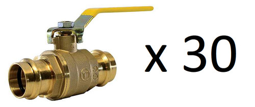 3/4" Bulk Case Propress / Press Fit Ball Valve Lead Free Brass-3/4 in Case of 30