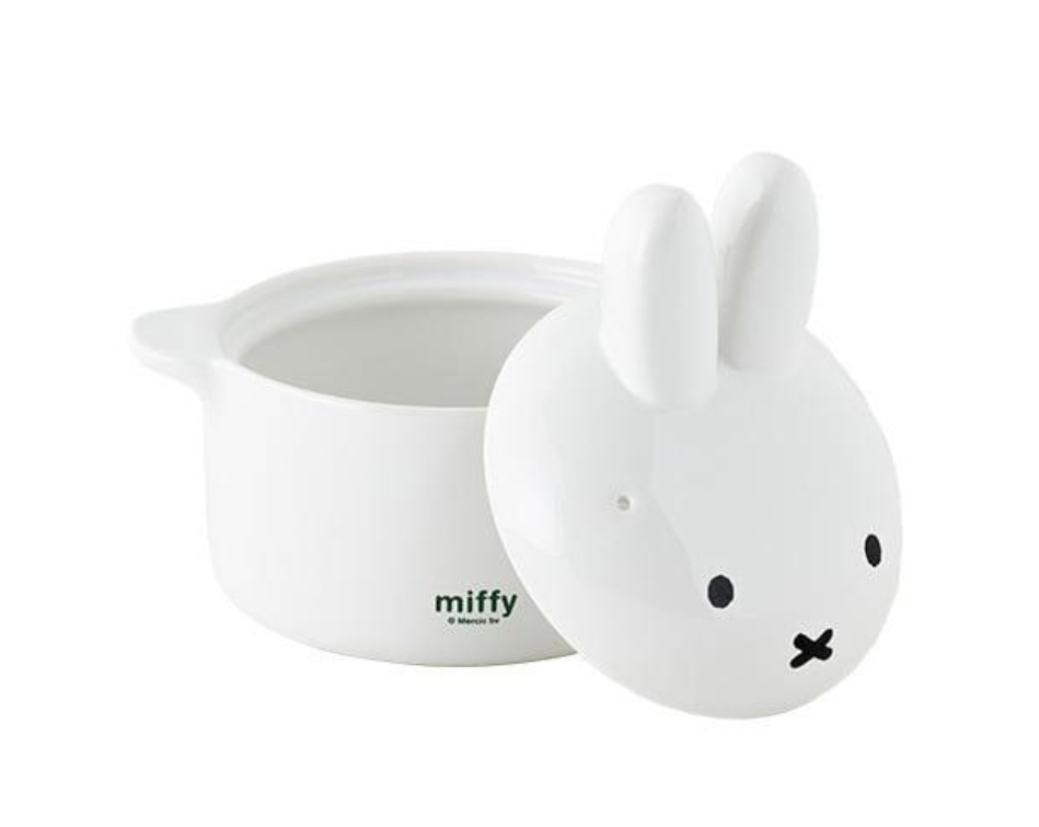 Miffy Ceramic Mini Steamer 420ml – White | Microwave & Oven Safe