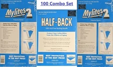100 E. Gerber Mylites2 + Half Backs - Gold/Silver Comic Book Sleeves 775M2/750HB