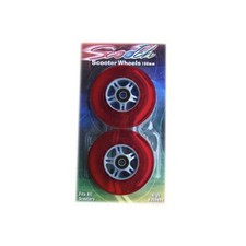 2 Red Wheels W/Abec 7 Bearings for RAZOR SCOOTER 100mm