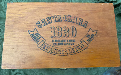 VINTAGE SANTA CLARA CIGARS 1830 SAN ANDRES MEXICO WOODEN CIGAR BOX