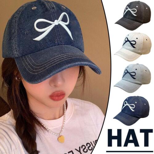 Korea Ins Bright Line 3D Embroidery Bow Baseball Caps Unisex Show Face Small иу - Picture 1 of 19