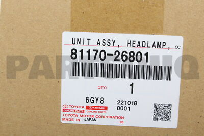 8117026801 Genuine Toyota UNIT ASSY, HEADLAMP 81170-26801 | eBay 8117026801 Genuine Toyota UNIT ASSY, HEADLAMP 81170-26801 | eBay