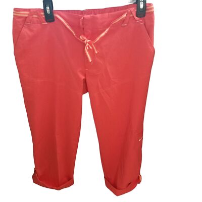 Nike Womens Size L Pink Solid Capri Pants