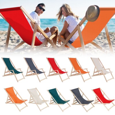 Transat En Bois WOODOK – Chaise Longue De Jardin/Plage – 3 Positions – Pliable – Gris – Neuf