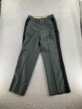 Vintage Military Pants Mens 33x34 Green 60s Wool Blend Trousers Tropical Vietnam