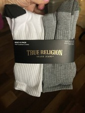NWT True Religion Half Cushion Crews Men's Socks 8Pk Sock Sz 8-12.5