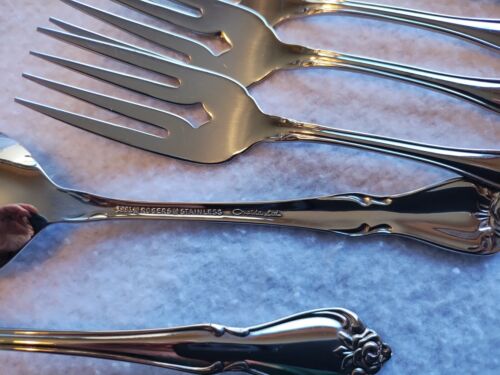 6 - 5-teiliges Gedeck Oneida Arbor Rose / True Rose Edelstahl Besteck siehe Bilder - Bild 8 von 8