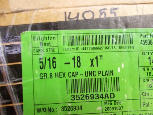 Hex Head Bolt 5/16" - 18 x 1" Long Grade 8 " 25 Bolts " 5/16-18x1 - Picture 4 of 4
