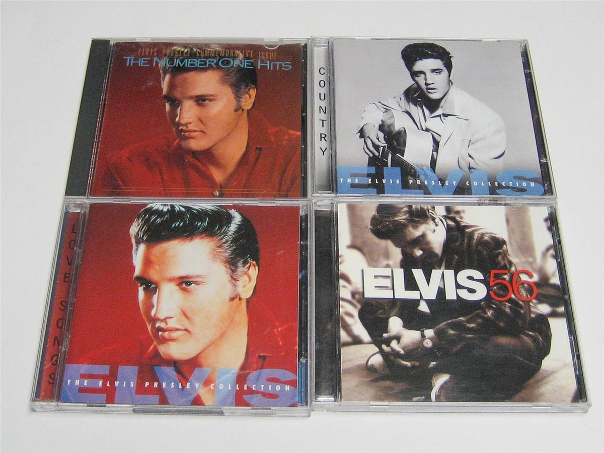 4) Elvis Presley CD Collection Lot - Love Songs, Country, #1 Hits 