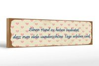 Holzschild Spruch 46X10 Cm Hund Haben Bedeutet Schild