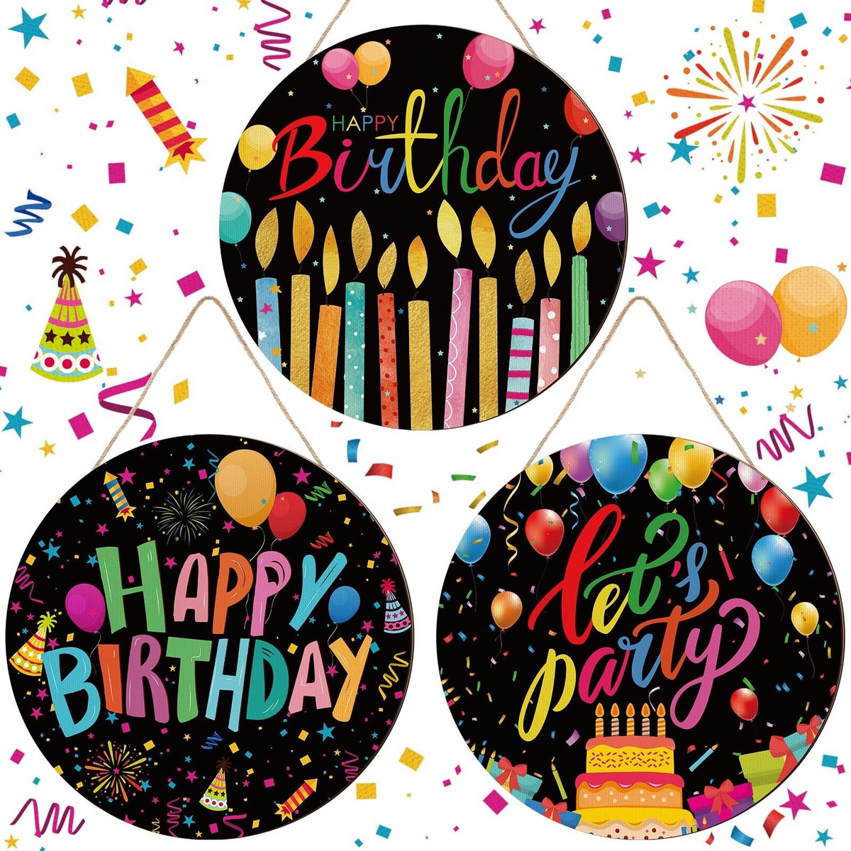 Happy Birthday Wooden Sign | Large Brown Backdrop Decor For Parties & Photos