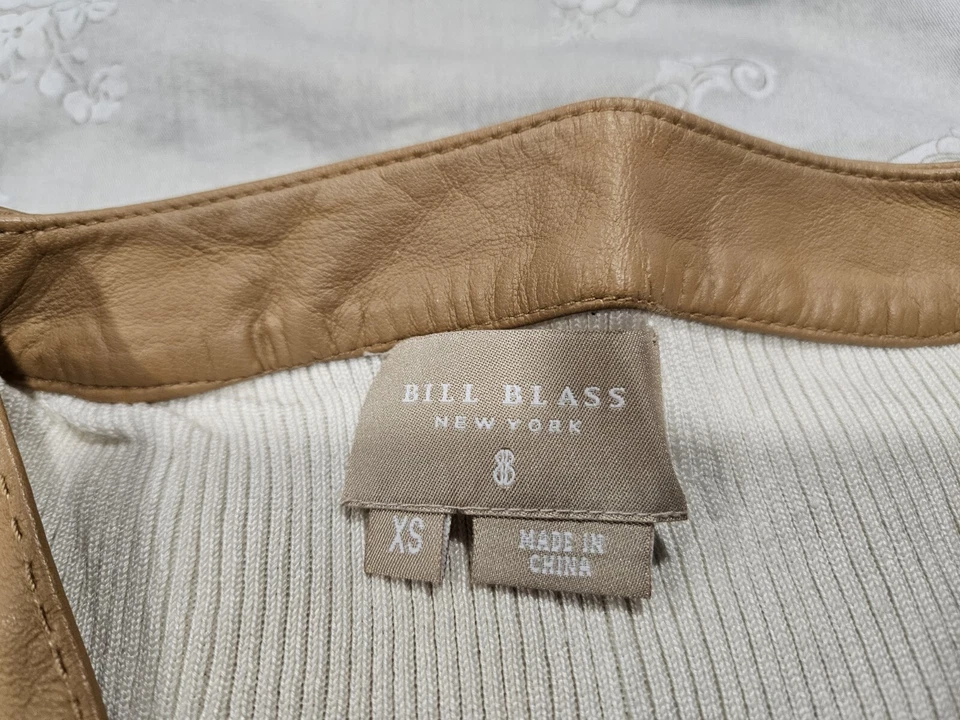 Cárdigan Bill Blass seminuevo tejido seda/cuero talla XS Foto 3 de 4