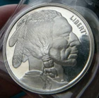 .999 Fine 1oz Silver Liberty Indian Head and Buffalo Round Art  #1883