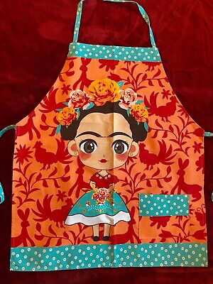 Details about   frida kahlo viva Mexico apron for cooking one size one pocket mandil delantal 
