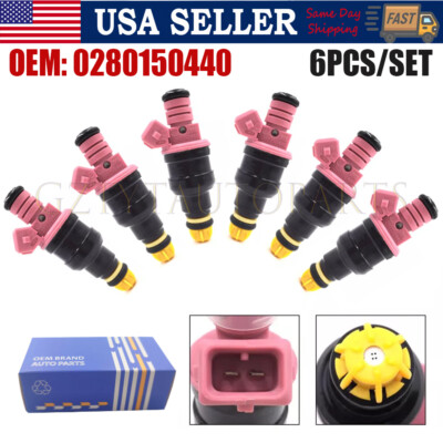 Set of 6 Fuel Injectors For BMW E36 328i M3 E39 Z3 M52 B28 2.8L 3.2L 0280150440