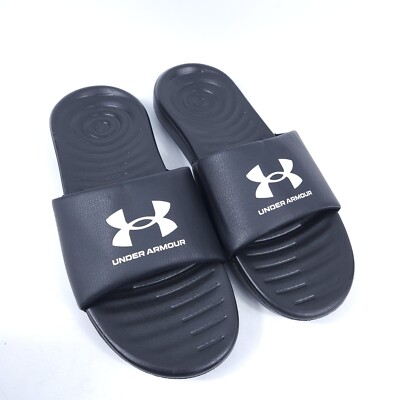 NWOT Under Armour Men's Size 12 UA Ansa fixed Black slides 3023761-004 