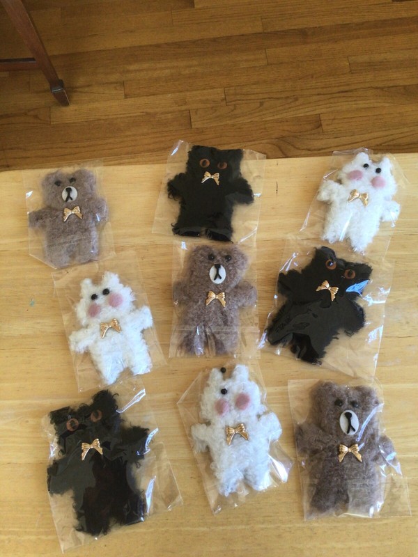 NEW lot of 9 Teddy Bear Hair 4”Clip Hair Accessories,great party favors to share