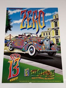 Psychedelic Rolls Royce Zero Vintage Original Concert Poster Golden Gate Bridge