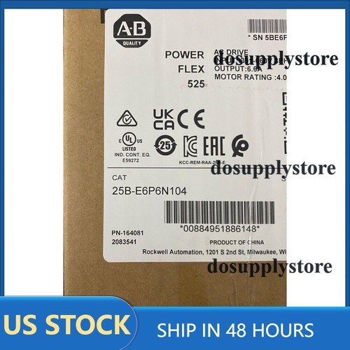 New Sealed Allen Bradley 25B-E6P6N104 Ser A PowerFlex 525 AC Drive 4kW 5Hp - 第 1/2 張圖片