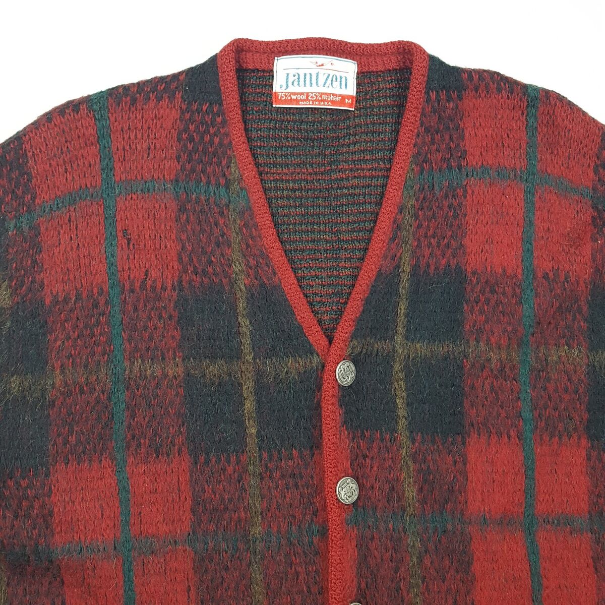 Vintage 60s Jantzen Mohair Cardigan Mens Medium Buffalo Vintage 60s Jantzen Mohair Cardigan Mens Medium Buffalo