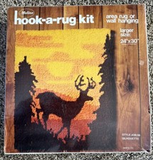 Malina Hook A Rug Kit By Malina Area Rug/Wall Hanging Deer Elk 28/08 NIP