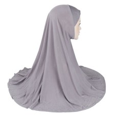Muslim Women Long Hijab Prayer Niqab Khimar Islamic Headscarf Pull On Wrap Shawl