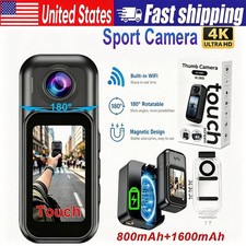 4K Thumb Action Camera 64GB Mini Body Camera Wearable Pocket Cam for Cycling