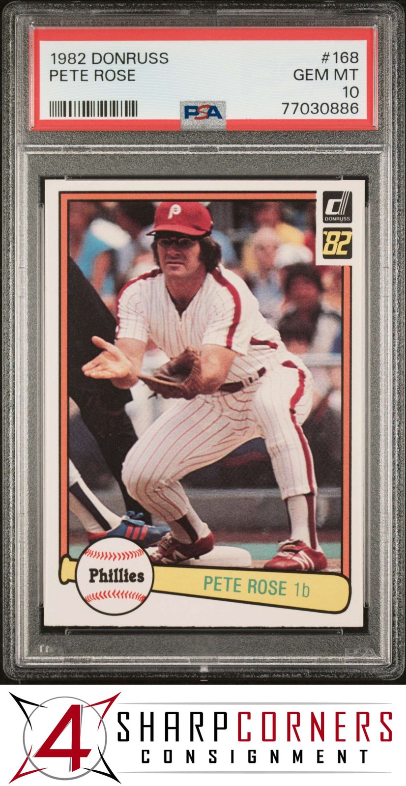 1982 DONRUSS #168 PETE ROSE PHILLIES PSA 10
