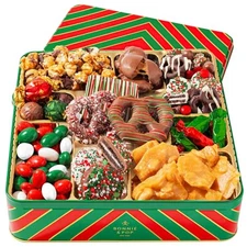 Bonnie and Pop's Holiday Tin- with Assorted Christmas Chocolate, Cookies, Pre...