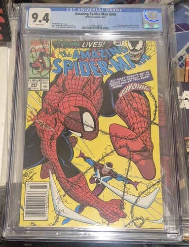 Amazing Spider-Man #345 Newsstand Marvel 1991 Venom Cletus Kasady KEY CGC 9.4 WP