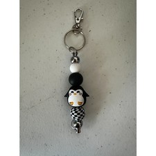 Penguin Keychain Black and White Beads Cute Animal Keychain Gift