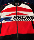 Copper Rivet Men's Racing red Zip-Up Knit Sweater jacket bomber size XL — photo 1