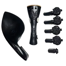 Carved Violin Parts Fittings Tailpiece Pegs with Engrave Carving 4/4 tail pece