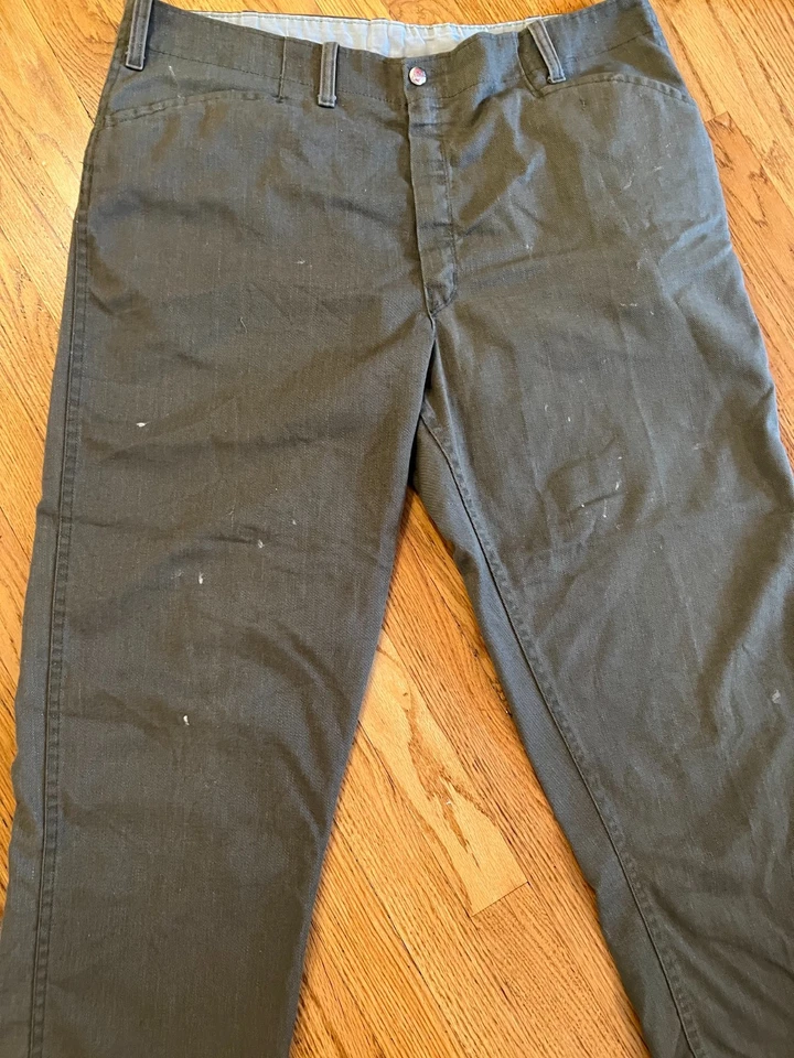 Pantalones de Trabajo Ben Davis Verde Años 70 De Colección Para Hombre Talla 38 Exterior Ropa de Trabajo ORGULLO Cremallera Foto 3 de 4