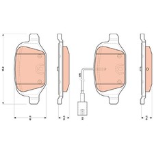 Satz Bremsbeläge Bremsklötze hinten für Abarth 500C-595C-695C | 24492428