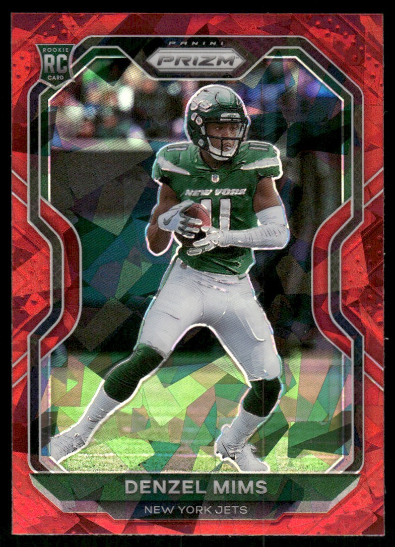 2020 Panini Prizm Red Cracked Ice Denzel Mims RC New York Jets #355