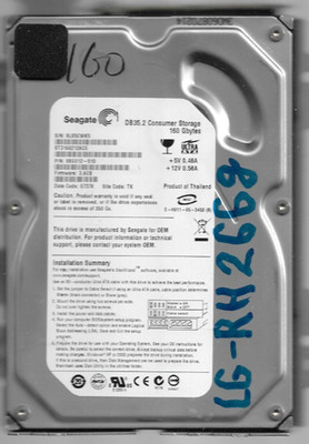 Seagate Ultra ATA aus LG RH 266 Festplatte 160 GB passt in jeden ATA Computer PC