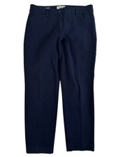 Talbots Navy Blue Curvy Mid-Rise Straight Leg Chino Pants Women's Size 12